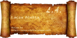 Lacza Aletta névjegykártya